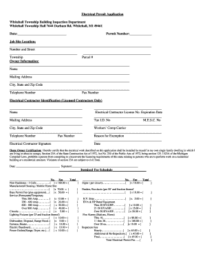 Electrical Permit Wps Whitehall Township Whitehalltwp  Form