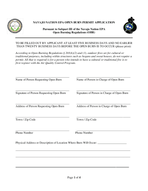  Navajo Nation EPA Open Burn Permit Application Navajo EPA Navajonationepa 2012-2024