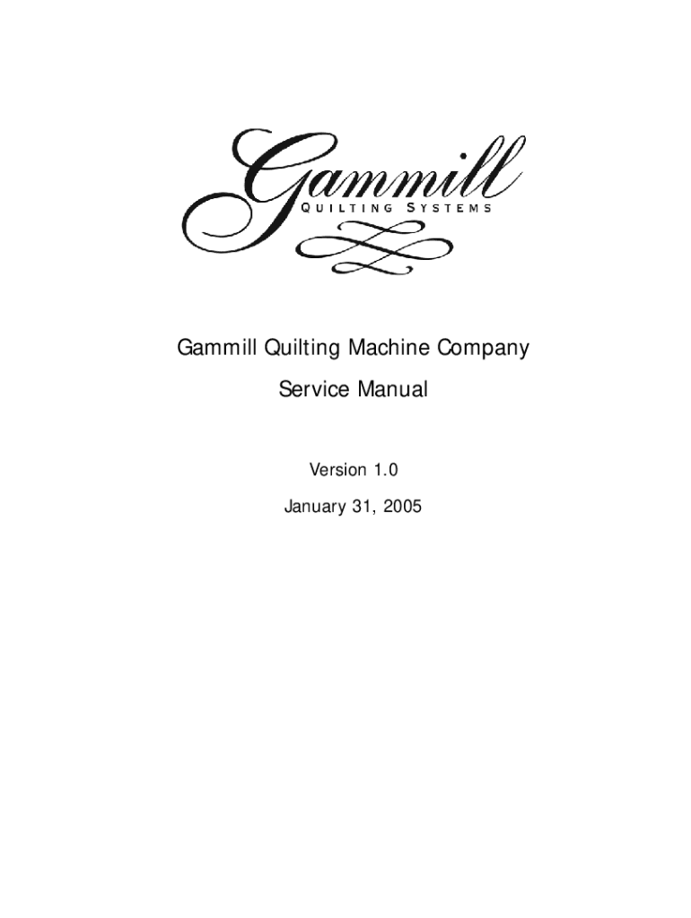 Gammill Service Manual Form