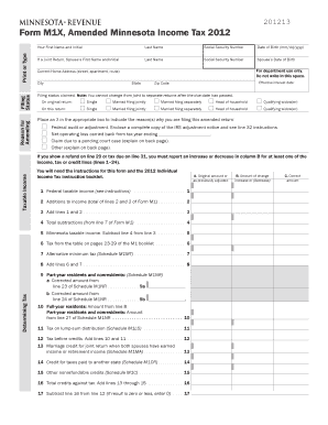 Mn Amended Tax Return Form