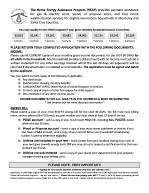 Central Coast Energy Services Heap Application  Form