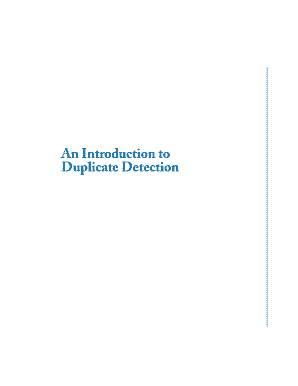 An Introduction to Duplicate Detection Morgan &amp; Claypool Dblab Ntua  Form