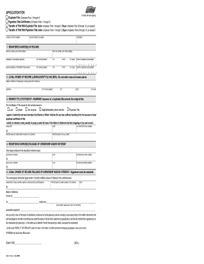 REG 227, Application for Duplicate Title  Form