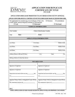 Nebraska Duplicate Title Application PDF  Form