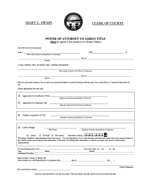 Butler County Clerk of Courts  Form