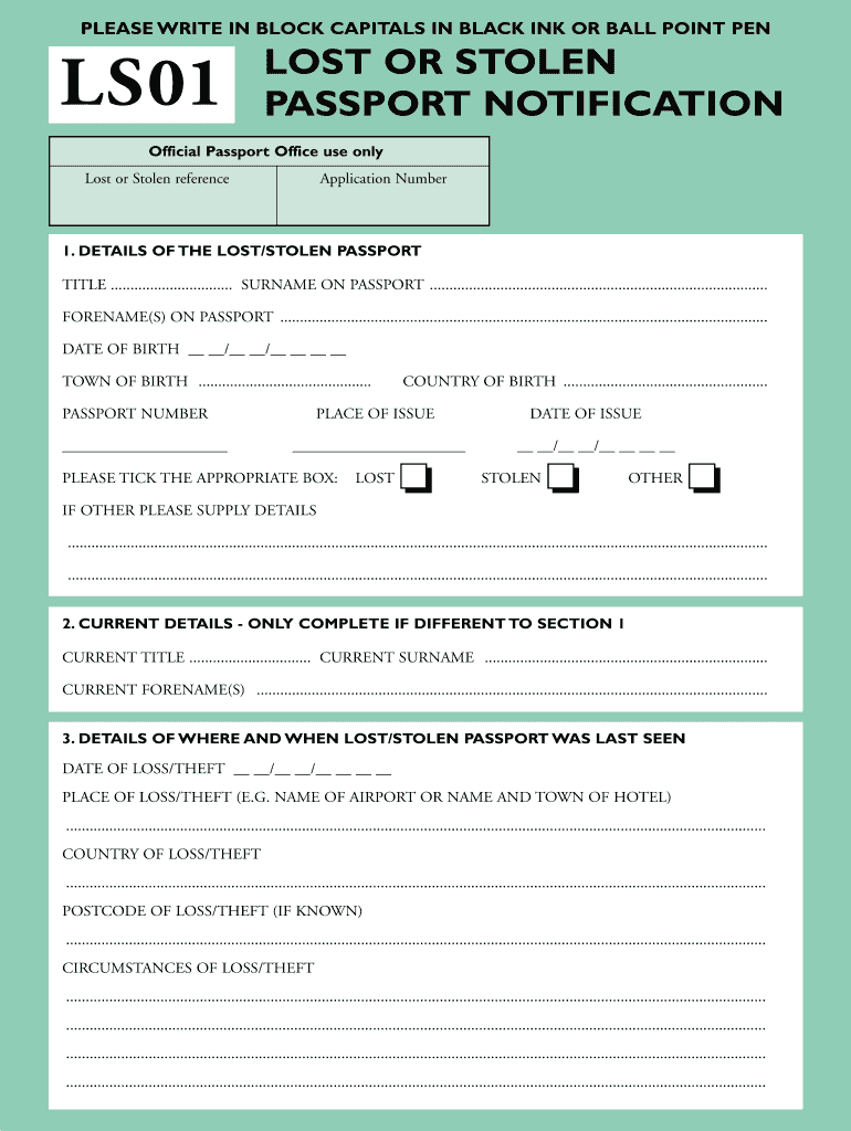 Ls01 Passport  Form