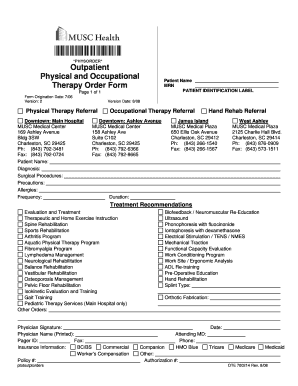 Physical Therapy Order Template  Form