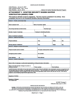 What is the Asksv Form Used for