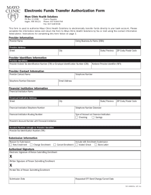 Eft Authorization Form