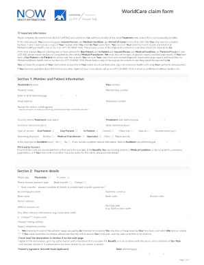 WorldCare Claim Form Now Health International