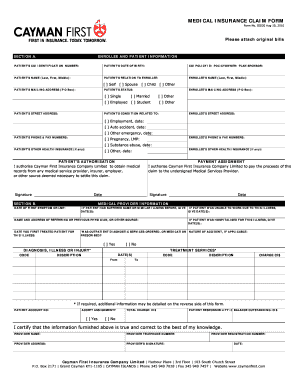 Cayman First Insurance Forms