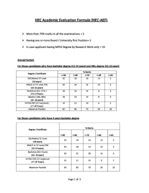 Hec Aef Calculator  Form