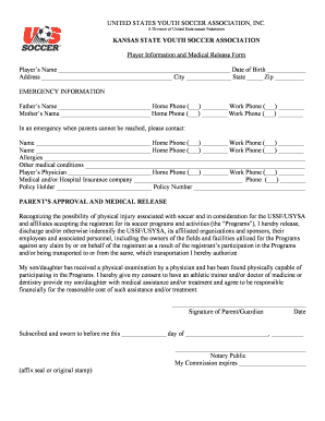 Soccer Tournaments Waiver Form