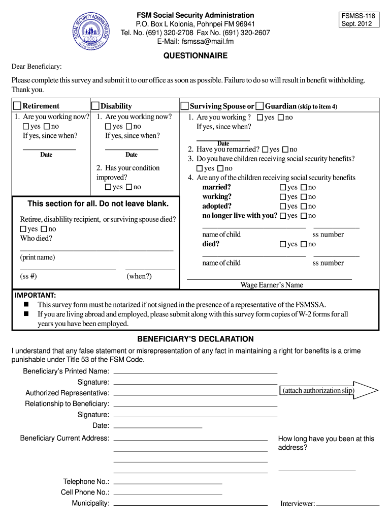 Get and Sign Social Security Worksheet 2012-2022 Form