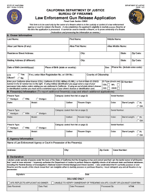Law Enforcement Application Printable Form