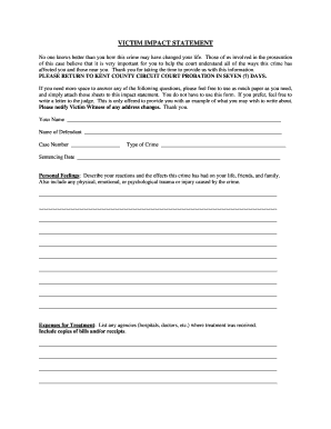 Victim Impact Statement Template  Form