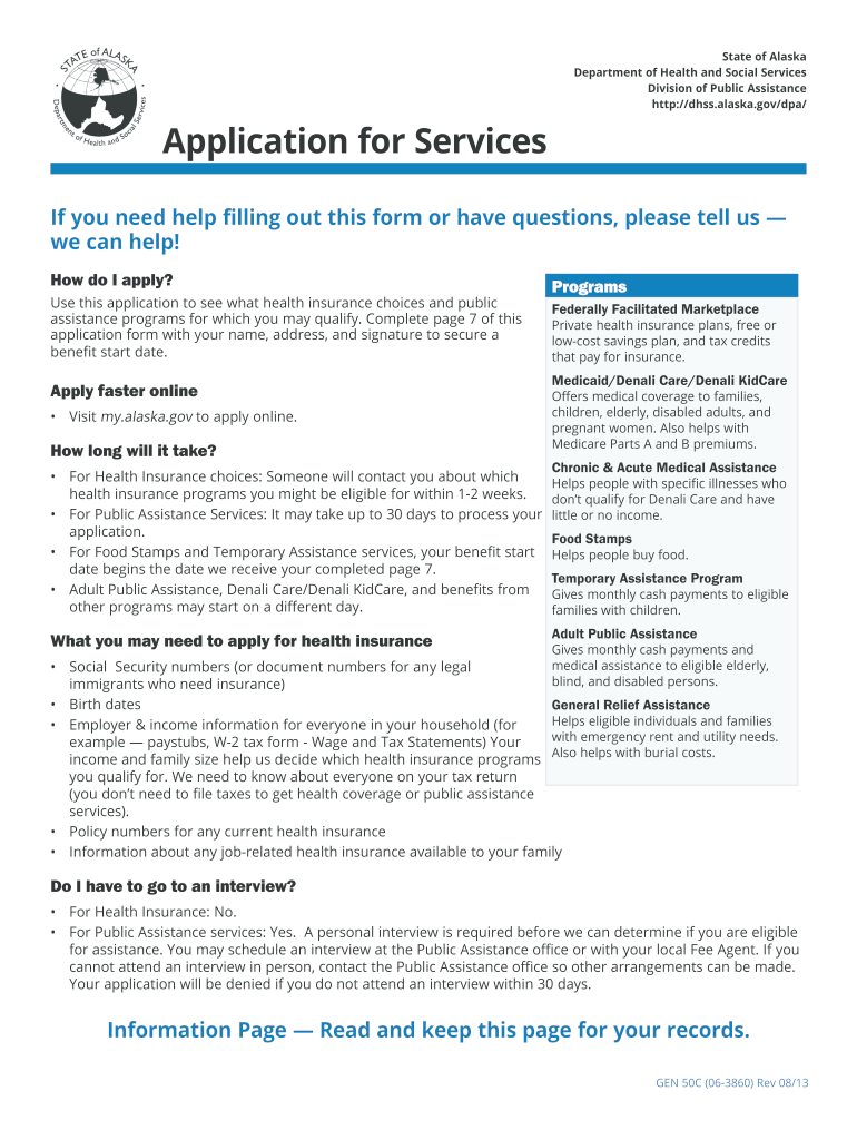 Alaska Assistance Gen50 C Form