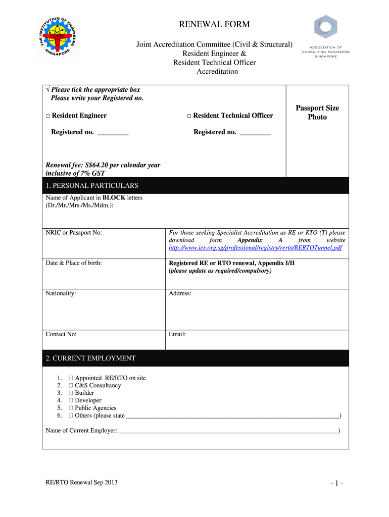 Get and Sign Renewal Form 2013-2022