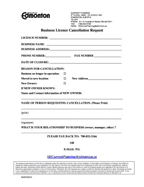 Business License Edmonton  Form