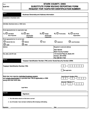 Substitute Form W9Ohio Reporting Form Stark County Government