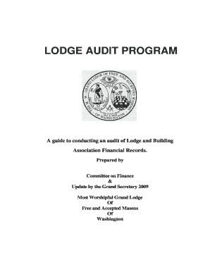 LODGE AUDIT PROGRAM Grand Masonic Lodge of Washington Mason Wa  Form