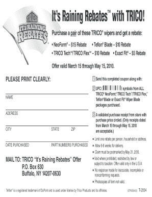 Trico Wiper Blade Catalog PDF  Form