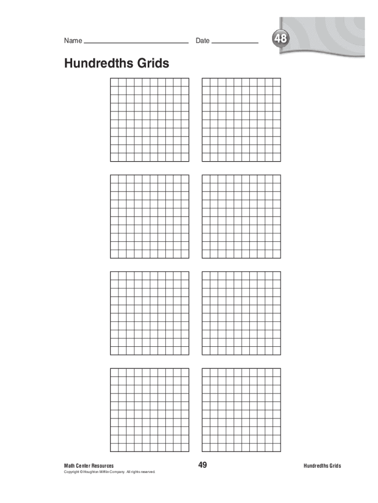 Hundredths Grid PDF  Form
