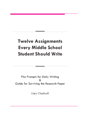 Twelve Assignments Every Middle School Student Should Write  Form
