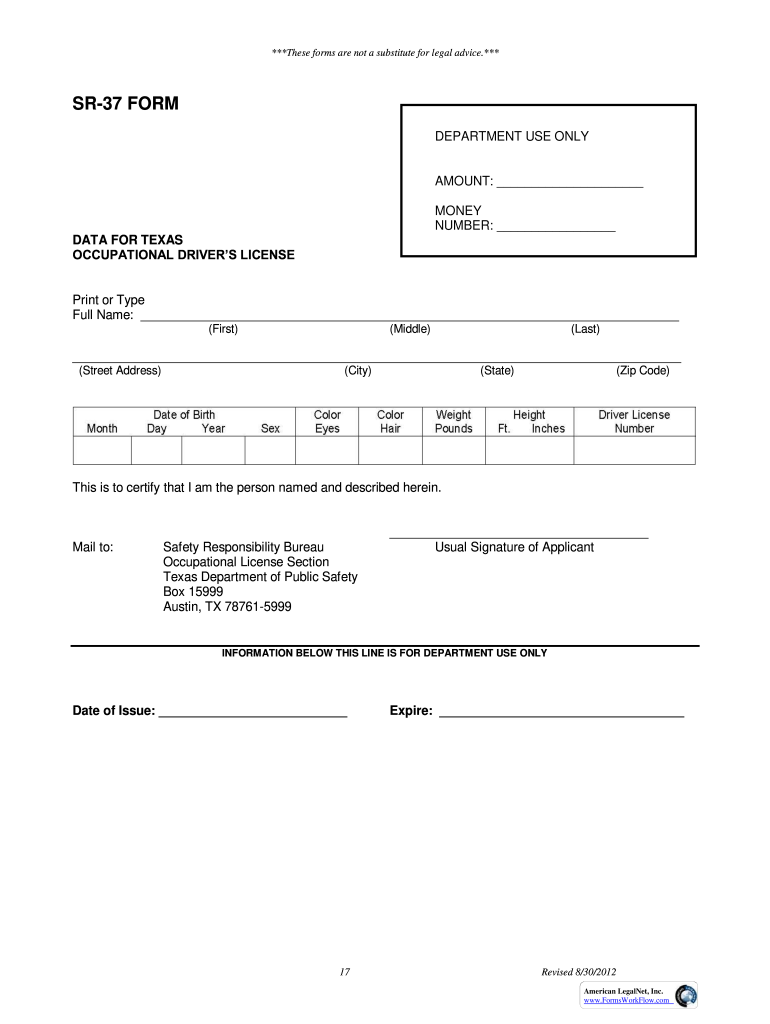  Sr 37 Form 2012-2024