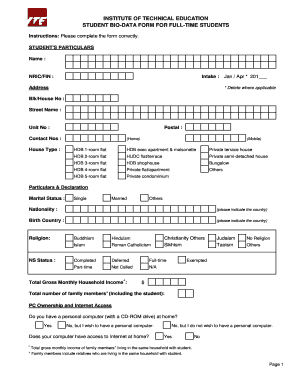 Bio Data Form