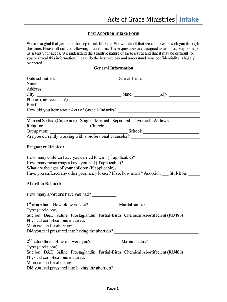 Abortion Application  Form