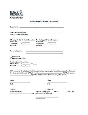 Navy Federal Lien Holder Authorization Letter  Form