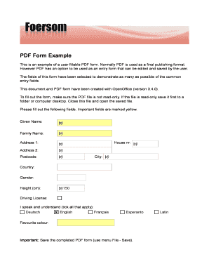 PDF Form Example Foersom