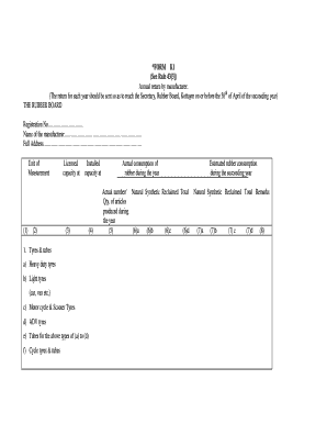 *FORM K1 See Rule 433 Annual Return by Rubber Board Rubberboard Org