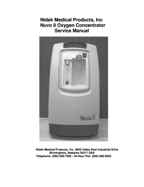 Oxygen Concentrator Repair Manual  Form