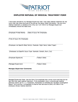 Refusal of Hospital Treatment Form South Africa