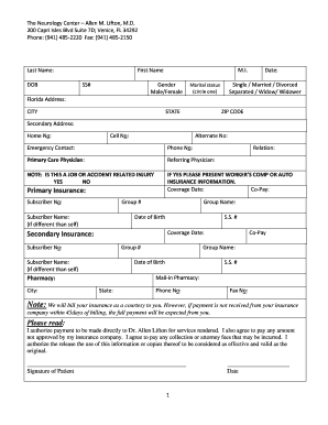 New Patient Information Package PDF NeurologyConcerns Com