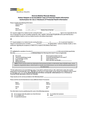 General Medical Records Release Form MedSTAR Transport