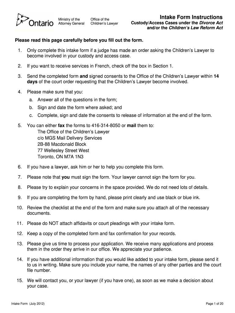  Civil Litigation Client Intake Form 2012-2024