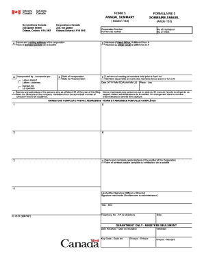 Form 3 Annual Summary Formulaire 3 Sommaire Industrie Canada Ic Gc