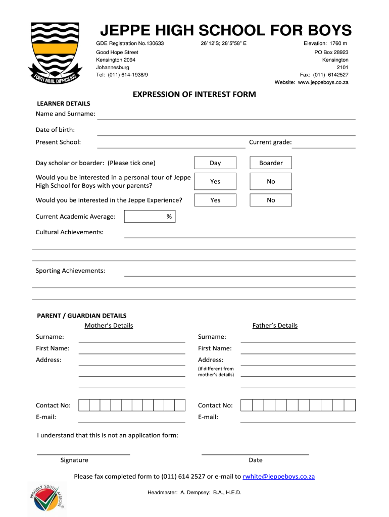 Jeppe College  Form