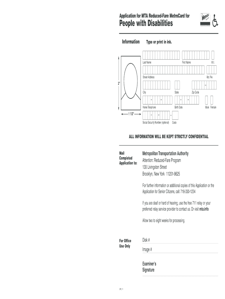 Fair Fare Metrocard Application  Form