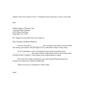 Sample Letter of Support to Zoning Board  Form