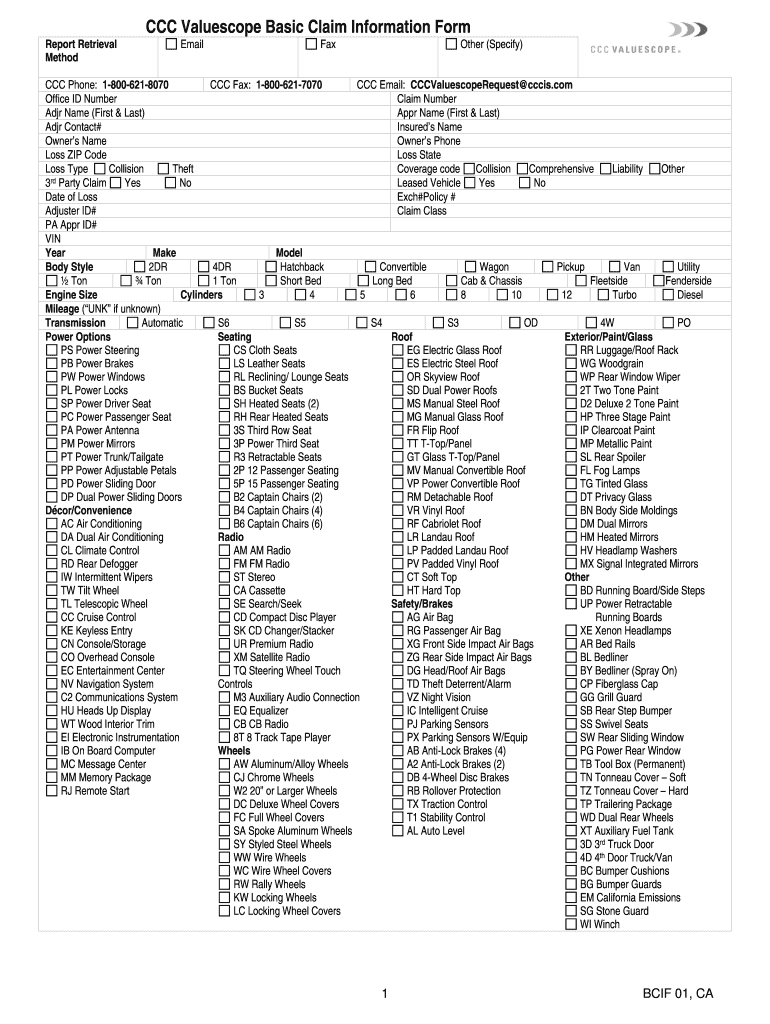 Basic Claim  Form