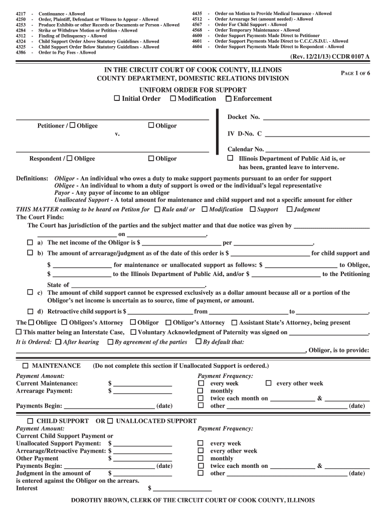  Illinois Order Support 2013-2024