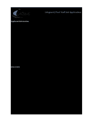 Lifeguard Application Form