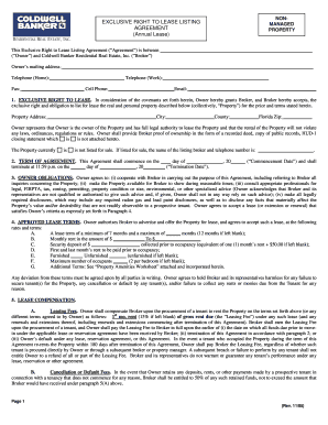Rental Listing Agreement  Form