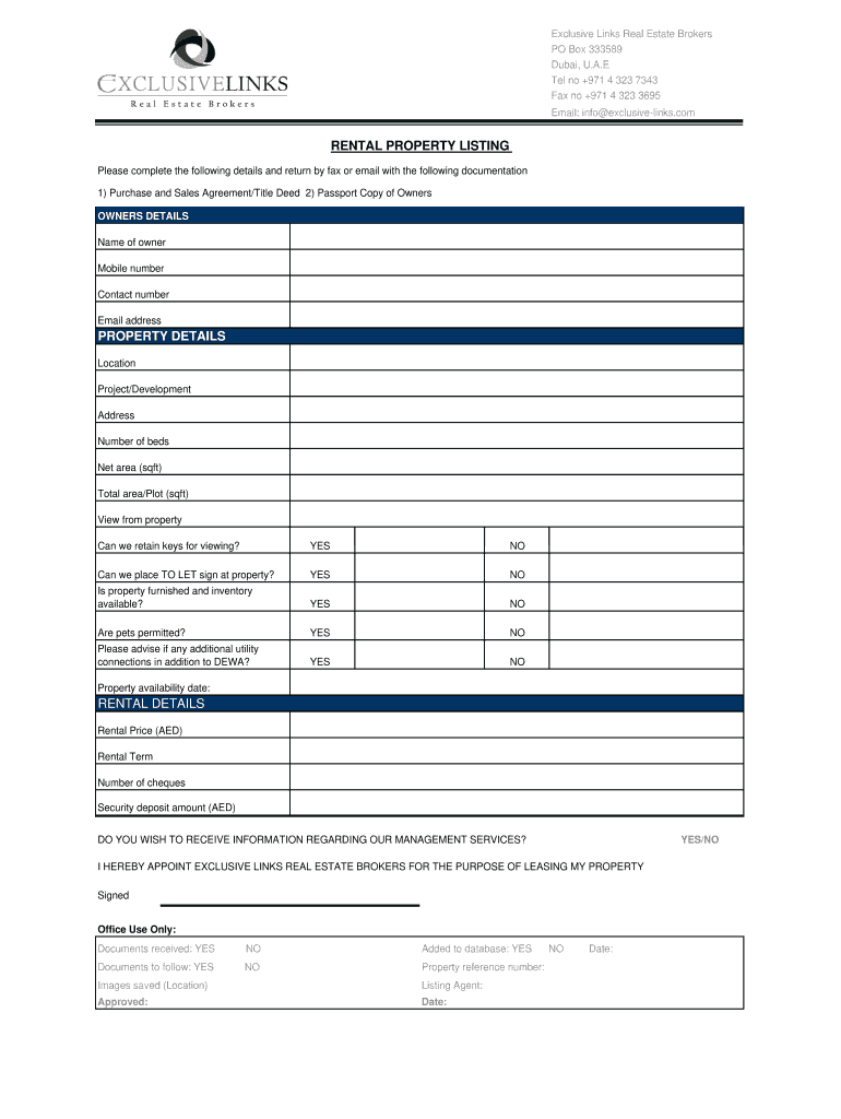 Property Viewing Form
