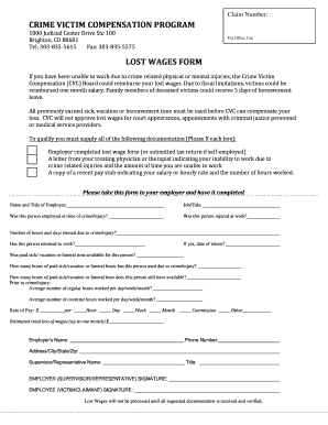  Lost Wages Form 2014-2024