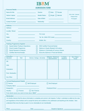 Ibbm Application Form